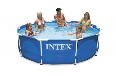 Piscina Intex pentru copii si adulti, cu cadru metalic, strat triplu PVC, 305 x 75cm, capacitate 4485 L foto