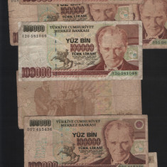 Turcia 100000 100 000 lire 1970(1997) VG-F pret pe bucata