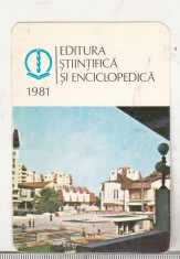 bnk cld Calendar de buzunar 1981 - Targu Mures - Piata Teatrului National
