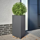 Jardiniera gradina Gossi, otel antracit, 50x43x75cm, triunghiulara, ghiveci exterior, suport flori, rezistenta intemperii