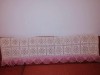 Perdea lunga de coridor balcon ingusta decor geam crosetat crosetata manual roz cu alb 1.8 m x 56 cm