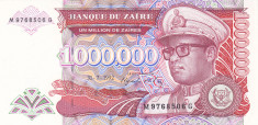 Bancnota Zair 1.000.000 Zaires 1992 - P44 UNC foto