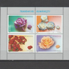 ROMANIA 2004 TRANDAFIRI Bloc de 4 timbre LP.1661a MNH**