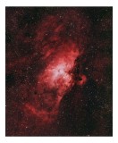 Tablou Canvas, "Nebuloasa roz a universului vast", Stele, Nebuloasă, Roșu, Univers, Spațiu, Mister, Ceață, Lumină, &Icirc;ntuneric, Galaxie, 26 x 39 cm, CMC