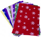 Set 10 coli cu fulgi de nea pentru activitati crafts,fetru,A4,1mm
