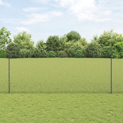 vidaXL Gard din S&amp;acirc;rmă Sudată cu 10 St&amp;acirc;lpi U Gri 1.4x10 m Oțel foto