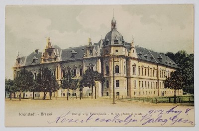 BRASOV , PALATUL FINANTELOR , CARTE POSTALA ILUSTRATA , CROMOLITOGRAFIE , CLASICA foto