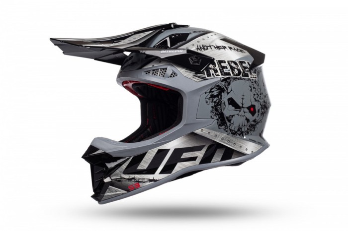 Casca enduro/ATV Ufo Intrepid, culoare negru/gri lucios, marimea M Cod Produs: MX_NEW HE153M