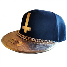 Sapca, Xtress, Boston Gold, Fabricata Manual, Editie Limitata, Snapback, Model Cruce, Negru cu Auriu