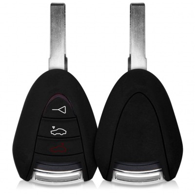 Husa Cheie Auto pentru Porsche - 3 Butoane, Silicon, Negru, 42983.01 foto