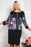 Bluza din catifea Dona Negru - 54Marimea