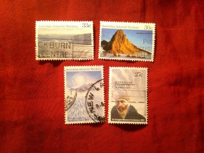 4 Timbre Australian Antarctic Territory 1982 ,1984 si 1986 stampilate foto