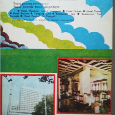 1985 Reclama OJT IASI restaurant Moldova CIRIC, TREI SARMA 24 x 16,5 cm comunism