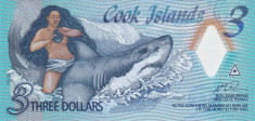 Bancnota Insulele Cook 3 Dolari (2021) - PNew UNC ( polimer - comemorativa ) foto