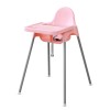 Scaun de Masa, Cyrax, pentru Bebelusi si Copii 6-36 Luni, din Plastic/Metal, Centura in 2 Puncte, Tava Detasabila, 63 x 57 x 85 cm, Roz, Oem
