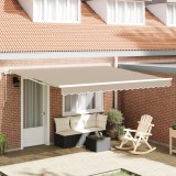 Marchiză Retractabilă Manuală vidaXL Bej 3x2.5m - Copertină Impermeabilă Anti-UV, Ideală Balcon/Terasa