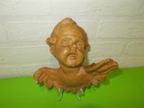 INGERAS vechi sculptat manual in LEMN , HERUVIM , superb , tema religioasa - SCULPTURA inger, Religie, Europa