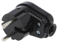 Conector Alimentare AC Tata 2P 250V 16A Negru foto