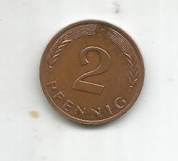 No(4) moneda- Germania DDR- 2 Pfennig 1978 F foto