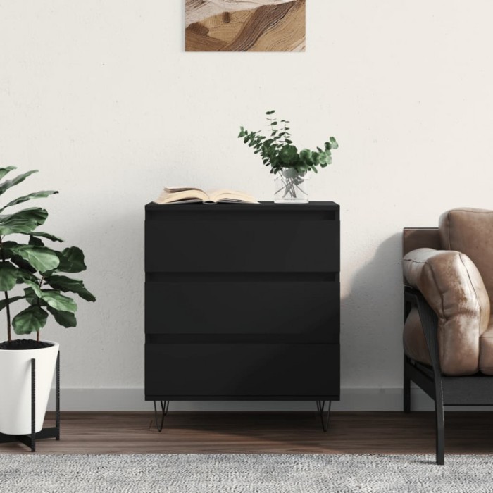 vidaXL Servantă, negru, 60x35x70 cm, lemn prelucrat