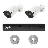 PNI House IP710J POE NVR video surveillance package, 2 PNI IP818J 8MP cameras and 2 20 meter UTP CAT6 cables included