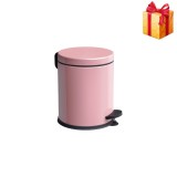 Cumpara ieftin Cos de gunoi din inox cu pedala, 12 litri, roz