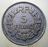 1.140 FRANTA 5 FRANCS FRANCI 1949, Europa, Aluminiu