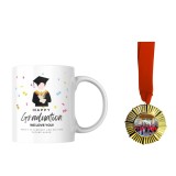 Cumpara ieftin Cadou Absolvire Basic , Cana Happy Graduation , zWe Love You!, Medalie Personalizata cu Poza