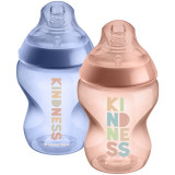 Tommee Tippee Closer To Nature Anti-colic Kindness biberon pentru sugari Slow Flow 0m+ 2x260 ml