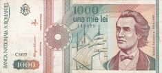 ROMANIA BANCNOTA 1000 LEI 1991 SEPTEMBRIE
