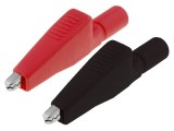 Bornă crocodil 5A 4mm negru şi roşu