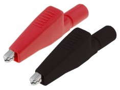 Bornă crocodil 5A 4mm negru şi roşu