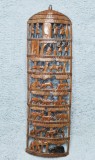 Arta africana poveste sculptata in lemn Storyboard KENYA semnata 58 cm.
