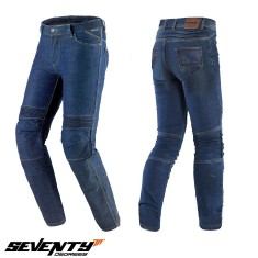 Blugi (jeans) barbati pentru scuter - motocicleta Seventy model SD-PJ6 tip Slim fit culoare: albastru (insertii Aramid Kevlar) S