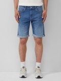 Q/S by s.Oliver Pantaloni scurti de blug barbati, John cu talie medie si croiala Regular Fit, Albastru deschis, W29