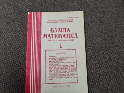 GAZETA MATEMATICA NR 1/1989 foto