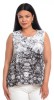 Bluza Dama Eranthe, Alb-Negru, Imprimeu Floral, Fara Maneci, Vascoza Poliester, Marimea L