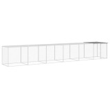 Cotet pui cu acoperis gri deschis 603x98x90 cm otel galvanizat GartenMobel Dekor, vidaXL