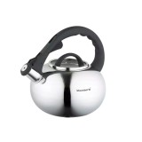 Fierbător tradițional cu fluier fabricat din inox, ceainic 2.5 litri, 15-22 cm, argintiu, Klausberg