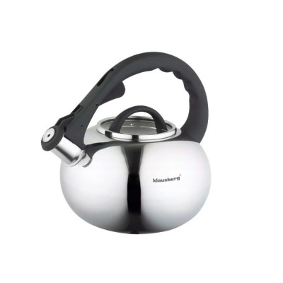 Fierbător tradițional cu fluier fabricat din inox, ceainic 2.5 litri, 15-22 cm, argintiu, Klausberg foto
