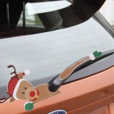 Autocolant Auto de Crăciun, Ren Decorativ, Model Salutare, PVC, Multicolor, 20.7x31.5cm