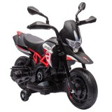 AIYAPLAY Motocicletă electrică copii 6V, licență APRILIA, roți auxiliare, baterie litiu, muzică, 18 luni-4 ani, roșu | Aosom Romania