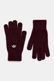 adidas Originals mănuși Adicolor culoarea bordo, JZ5014