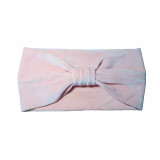Bentita elastica din catifea roz piersica
