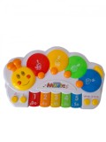 Jucarie interactiva pian colorat cu sunete si lumini in forma de omida zambitoare si baterii incluse, China