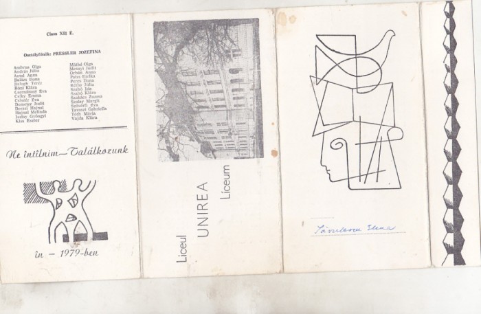 bnk div Invitatie Liceul Unirea Targu Mures revedere 1979