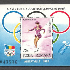 Romania.1992 Olimpiada de iarna ALBERTVILLE-Bl. dantelat DR.561