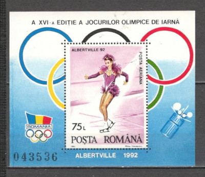 Romania.1992 Olimpiada de iarna ALBERTVILLE-Bl. dantelat DR.561 foto