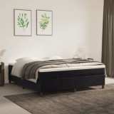 vidaXL Cadru de pat box spring, negru, 160x200 cm, catifea