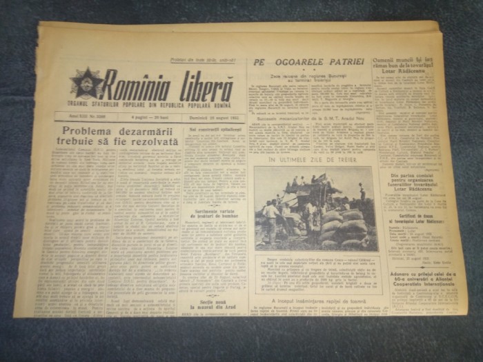 ZIARUL ROMANIA LIBERA 28 AUGUST 1955